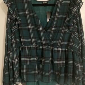 Torrid Green Plaid Women's Top